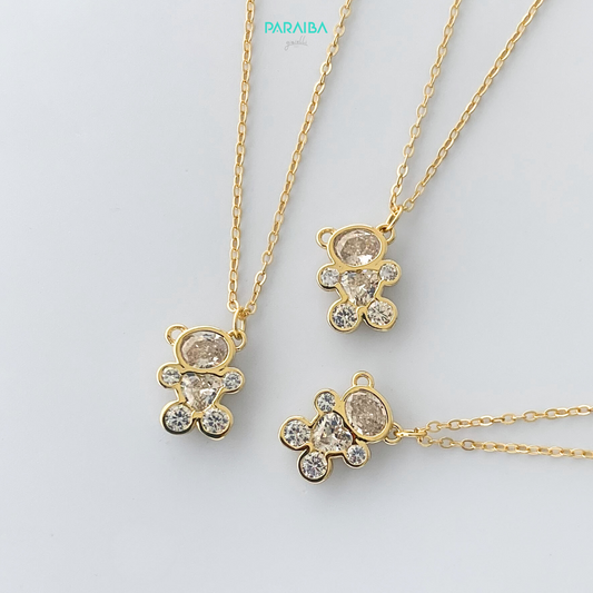 Teddy necklace white stones