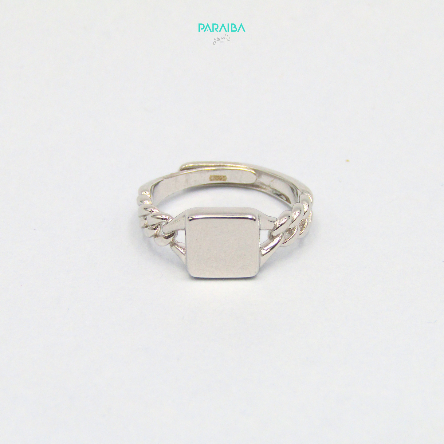 Anello Chevalier mignolo quadrato intreccio
