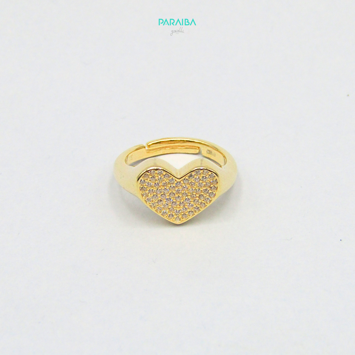 Anello chevalier cuore pave