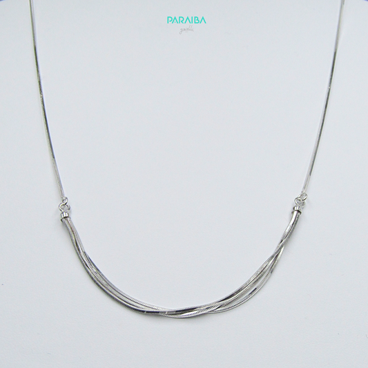 Collana snake diamantata 3 fili centrali