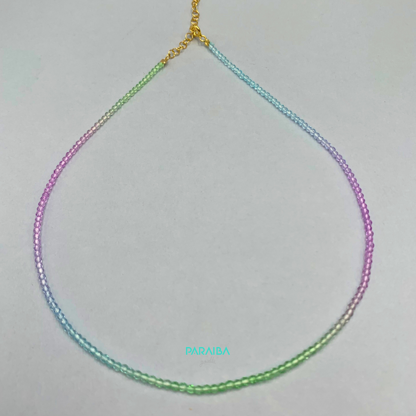 Collana perline sfumate pastello