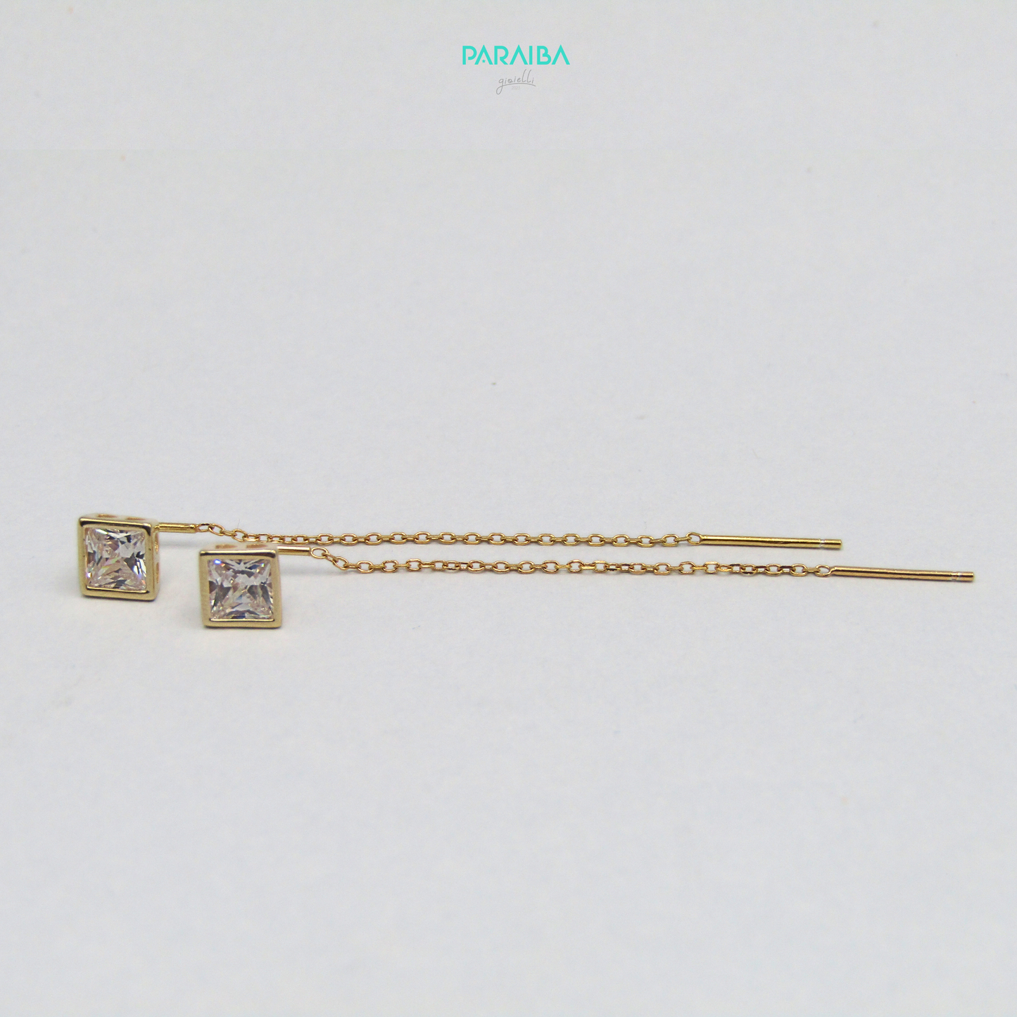 Square stone drop earrings