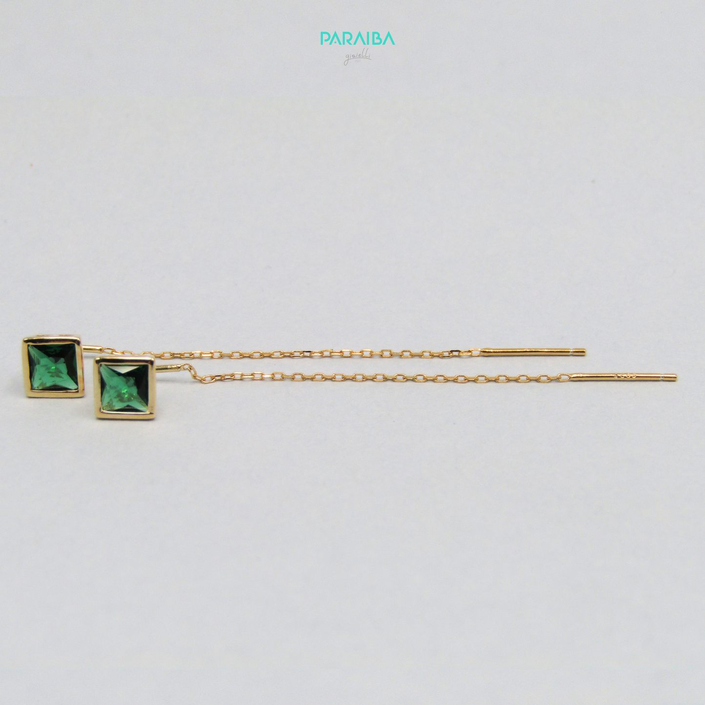 Square stone drop earrings