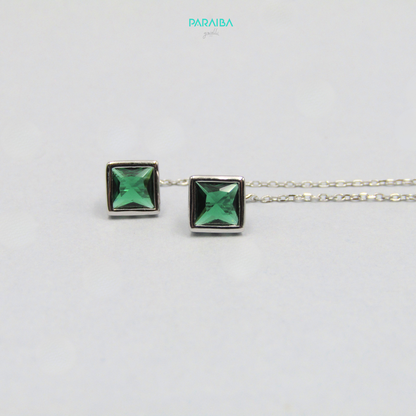 Square stone drop earring