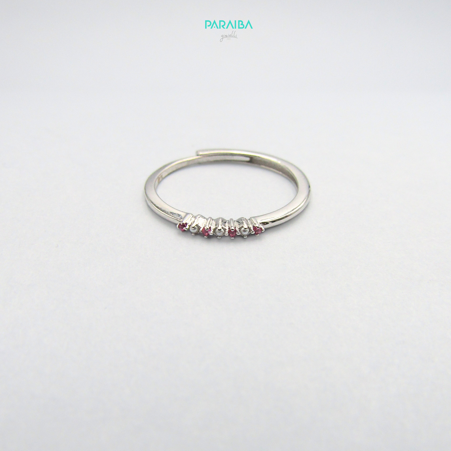 Anello fedina zirconi e shell perl