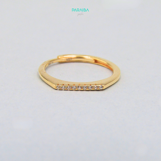 Anello fedina zirconi bianchi