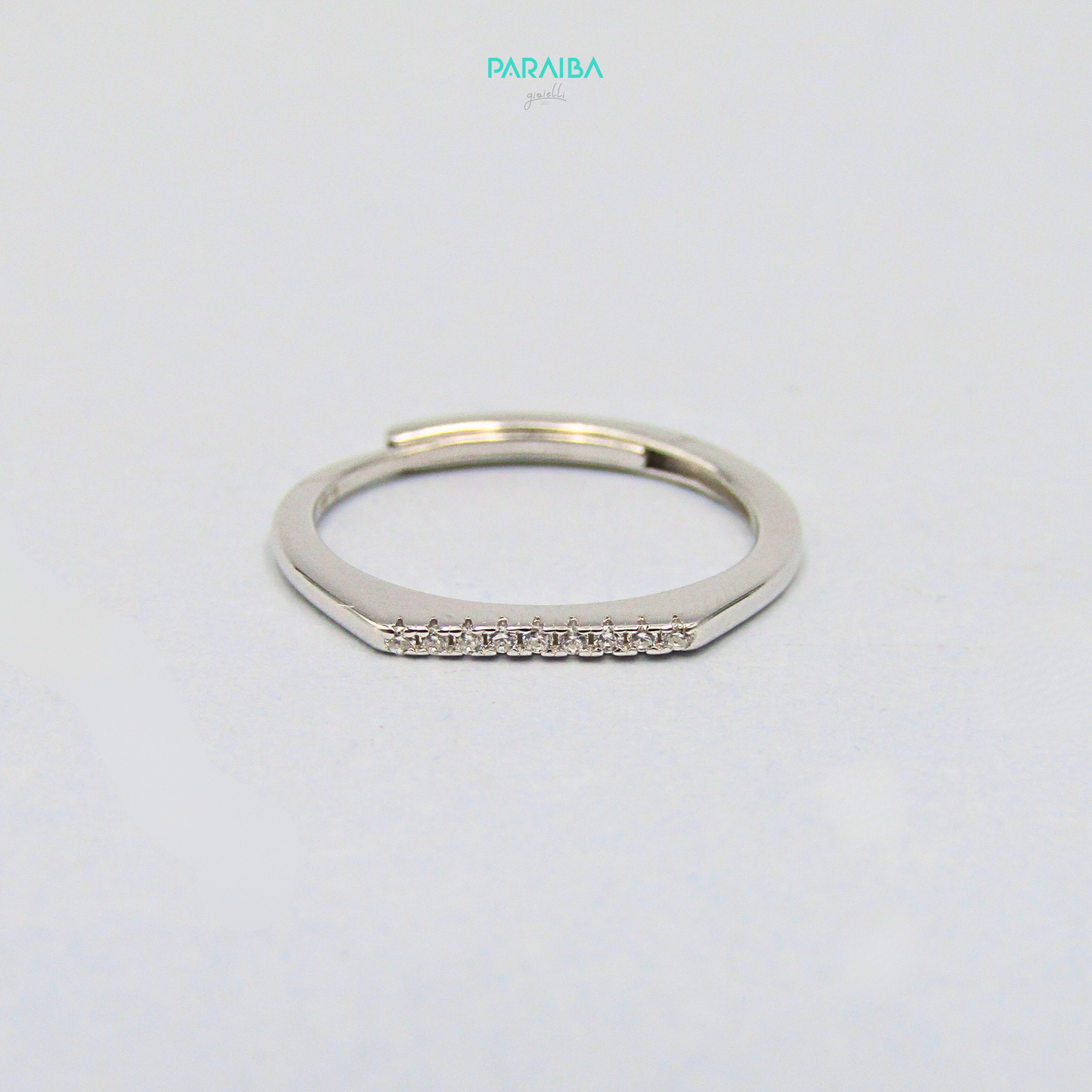 Anello fedina zirconi bianchi