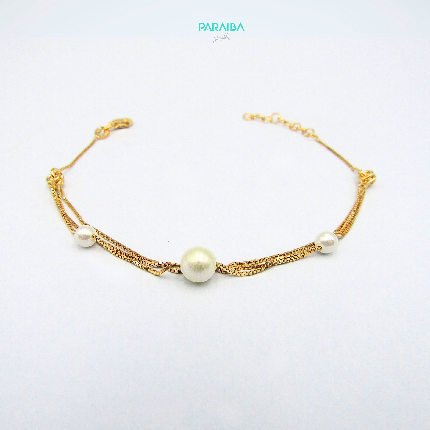 Bracciale 3 fili veneziana e perle