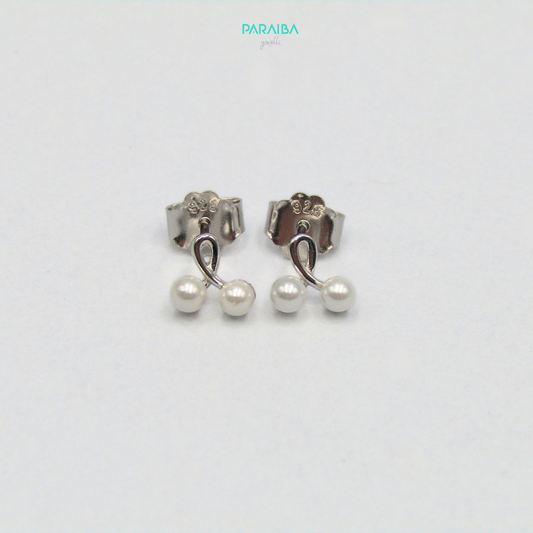 Cherry shell pearl stud earrings