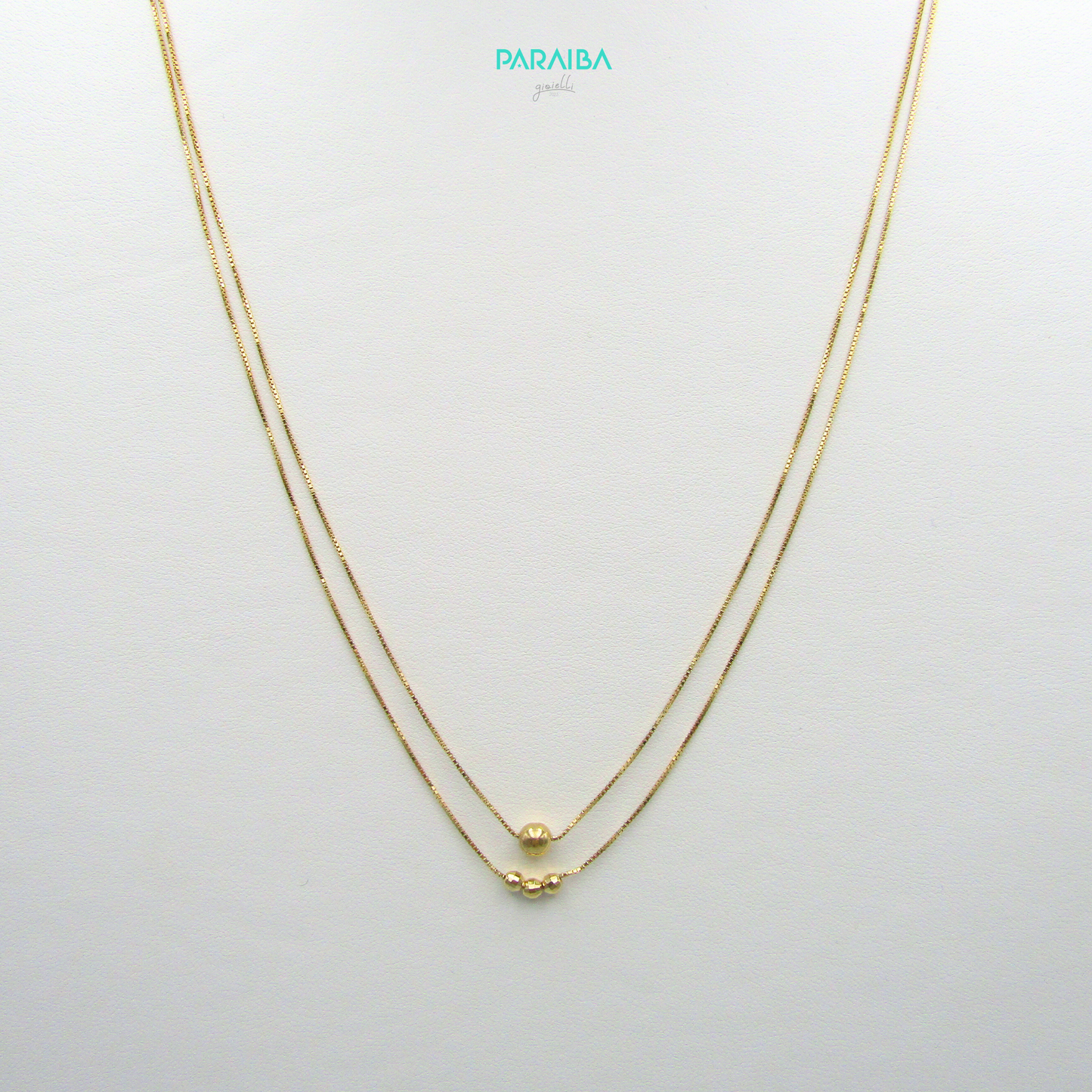 Collana veneziana con due fili e palline