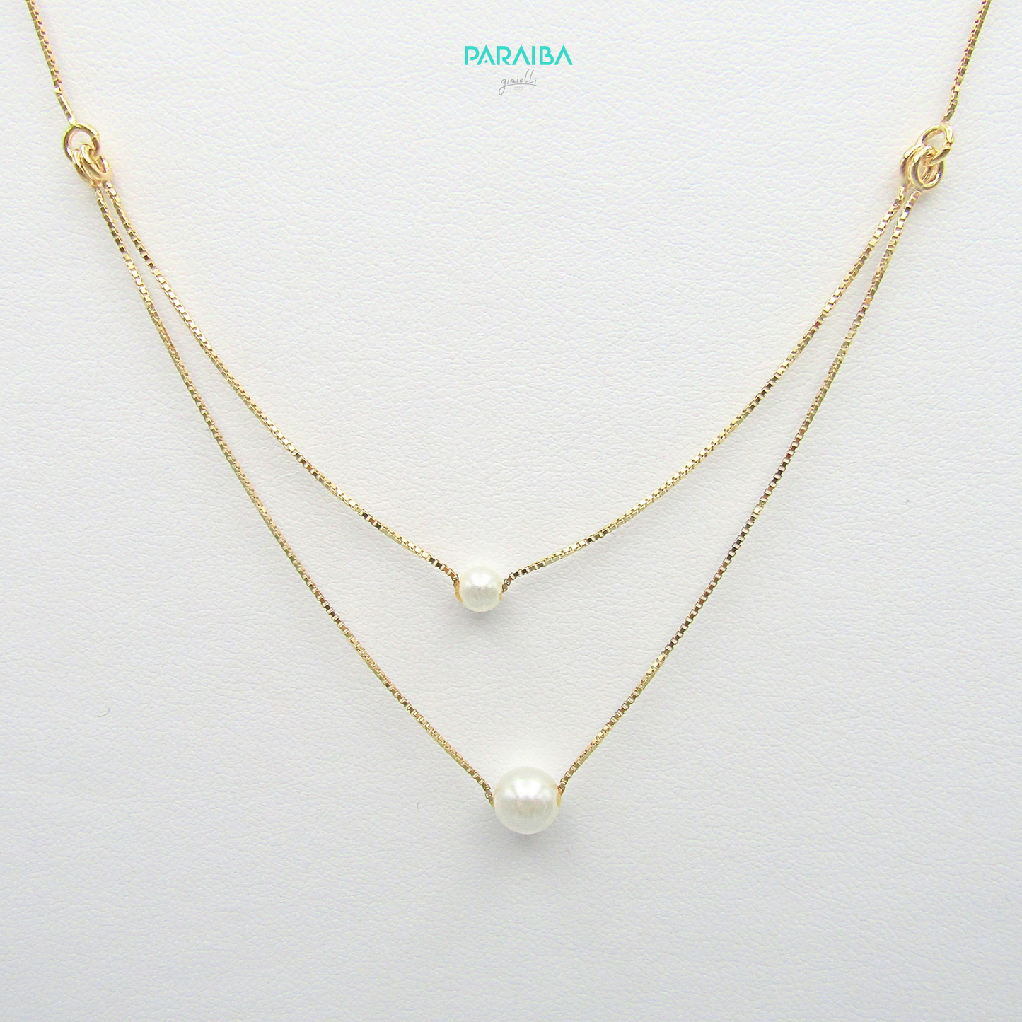 Collana veneziana con due fili e perle