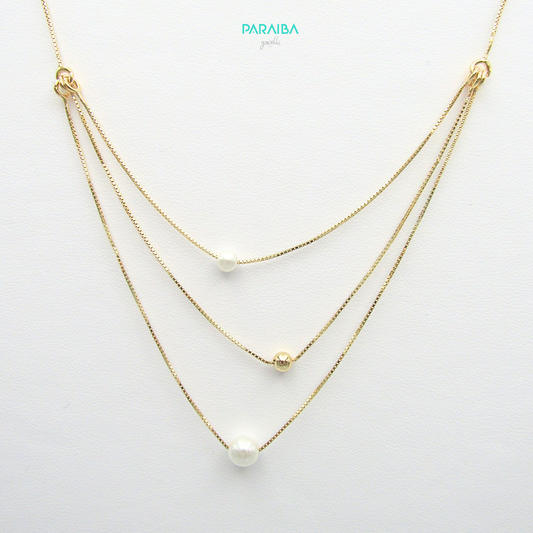 Collana veneziana con perle e pallina