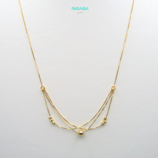 Collana veneziana con tre fili centrali e palline