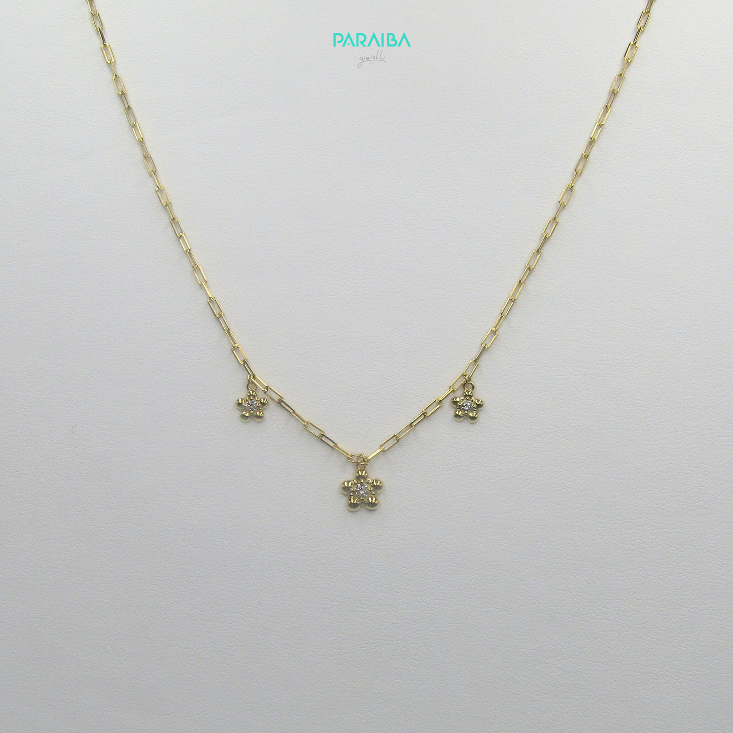 Collana catenina con 3 fiori