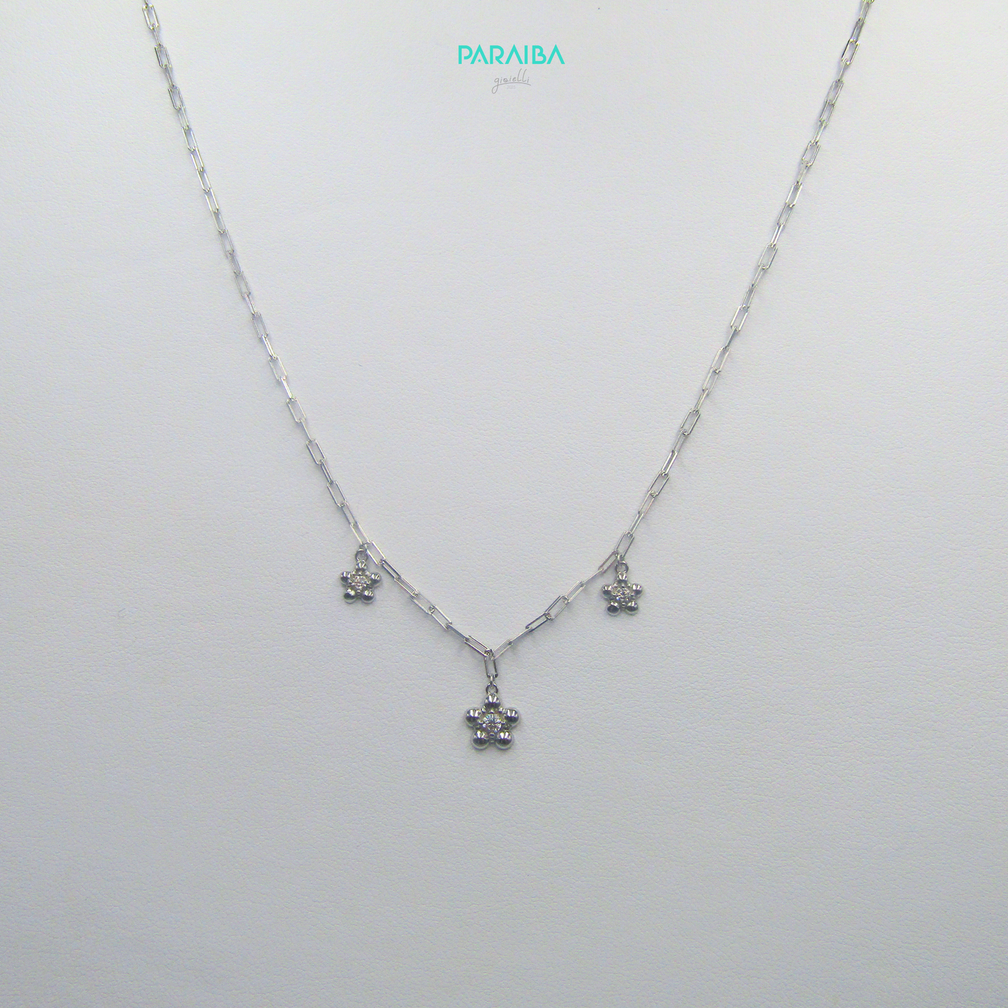 Collana catenina con 3 fiori