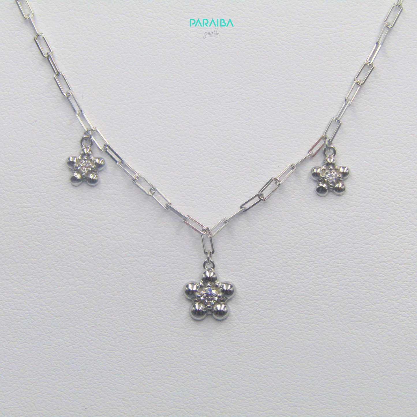 Collana catenina con 3 fiori