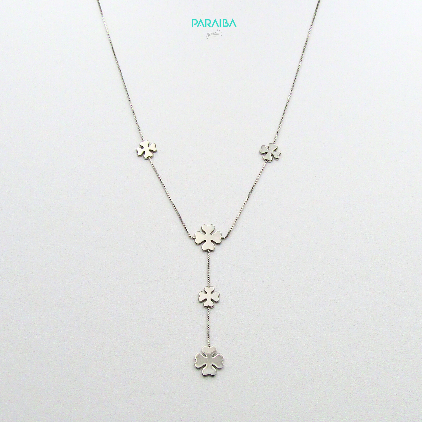 Collana quadrifogli pendente centrale