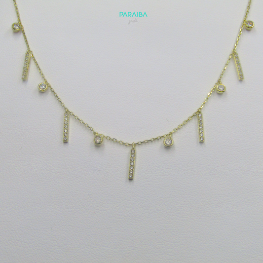 Collana linea e punto luce alternato centrale