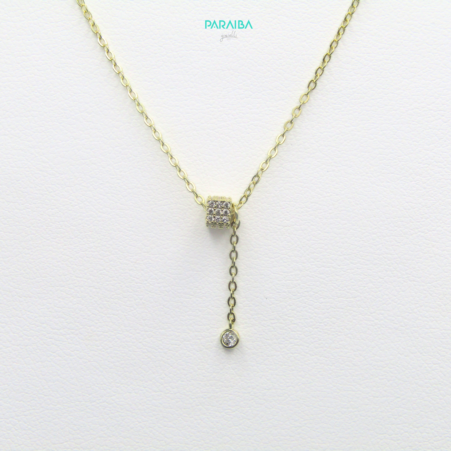 Collana cubetto pave e punto luce
