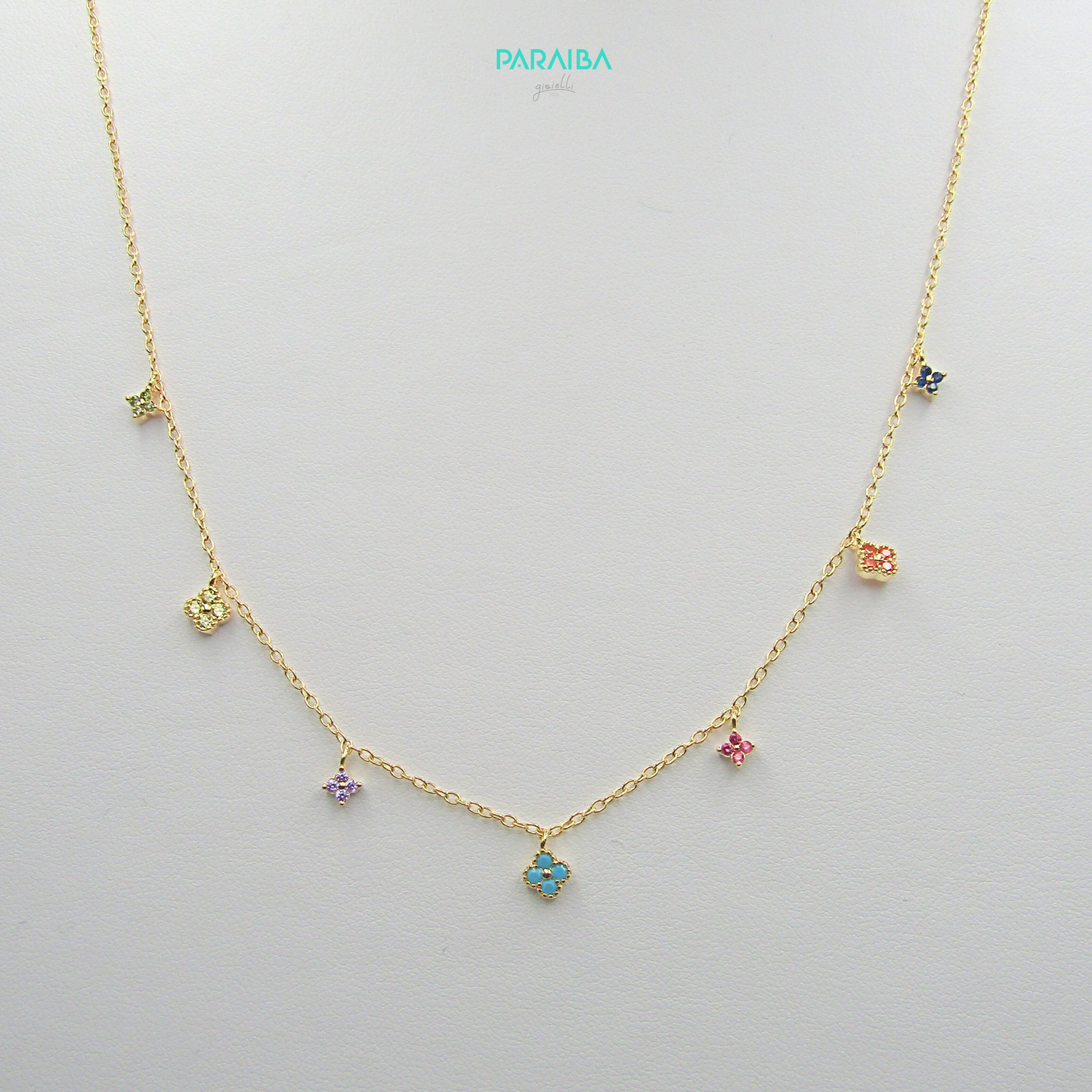 Collana fiorellini zirconi