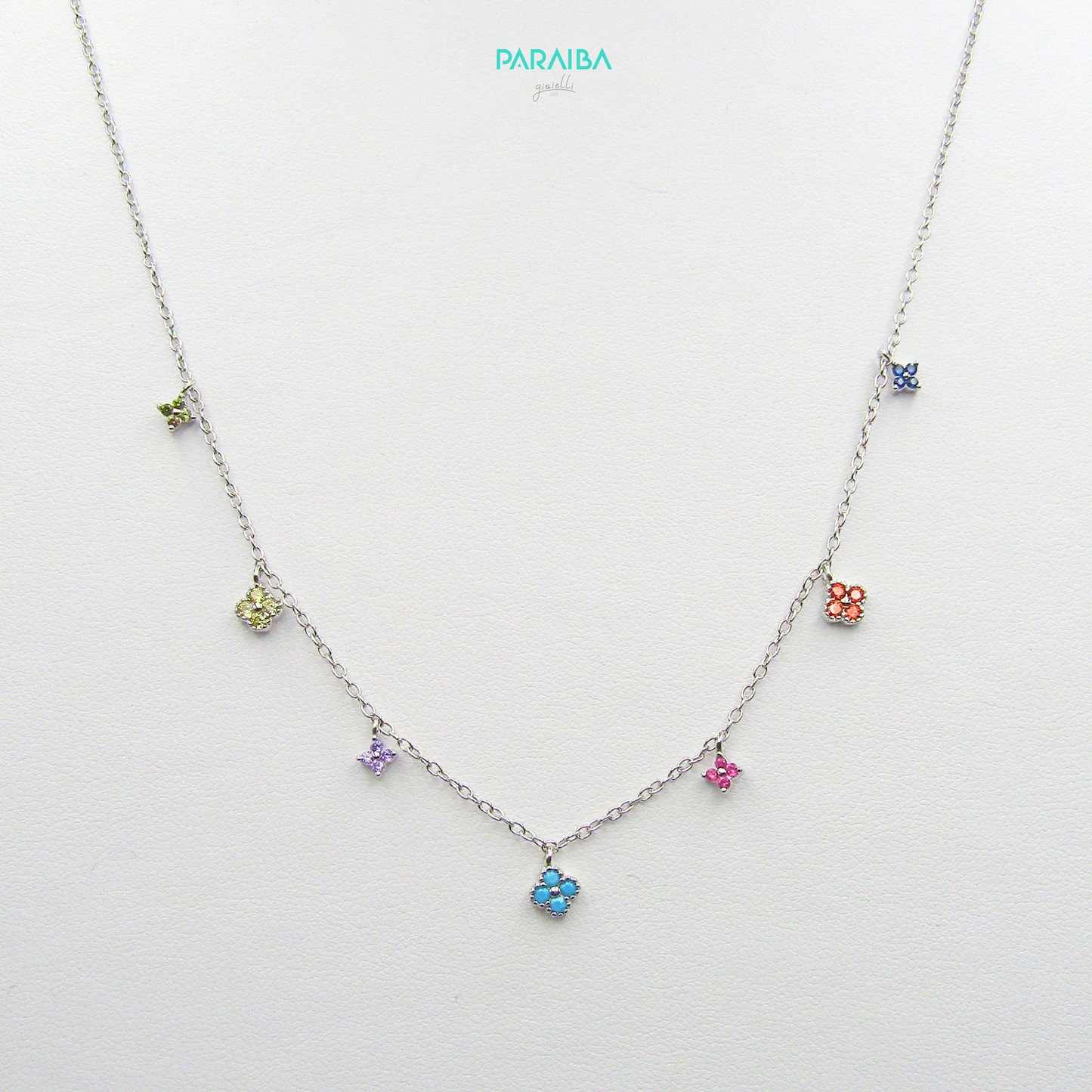 Collana fiorellini zirconi