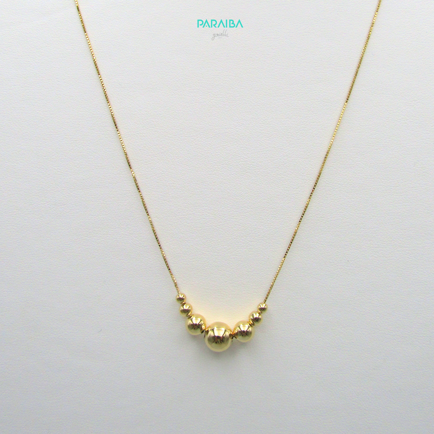 Collana veneziana con palline lisce centrali