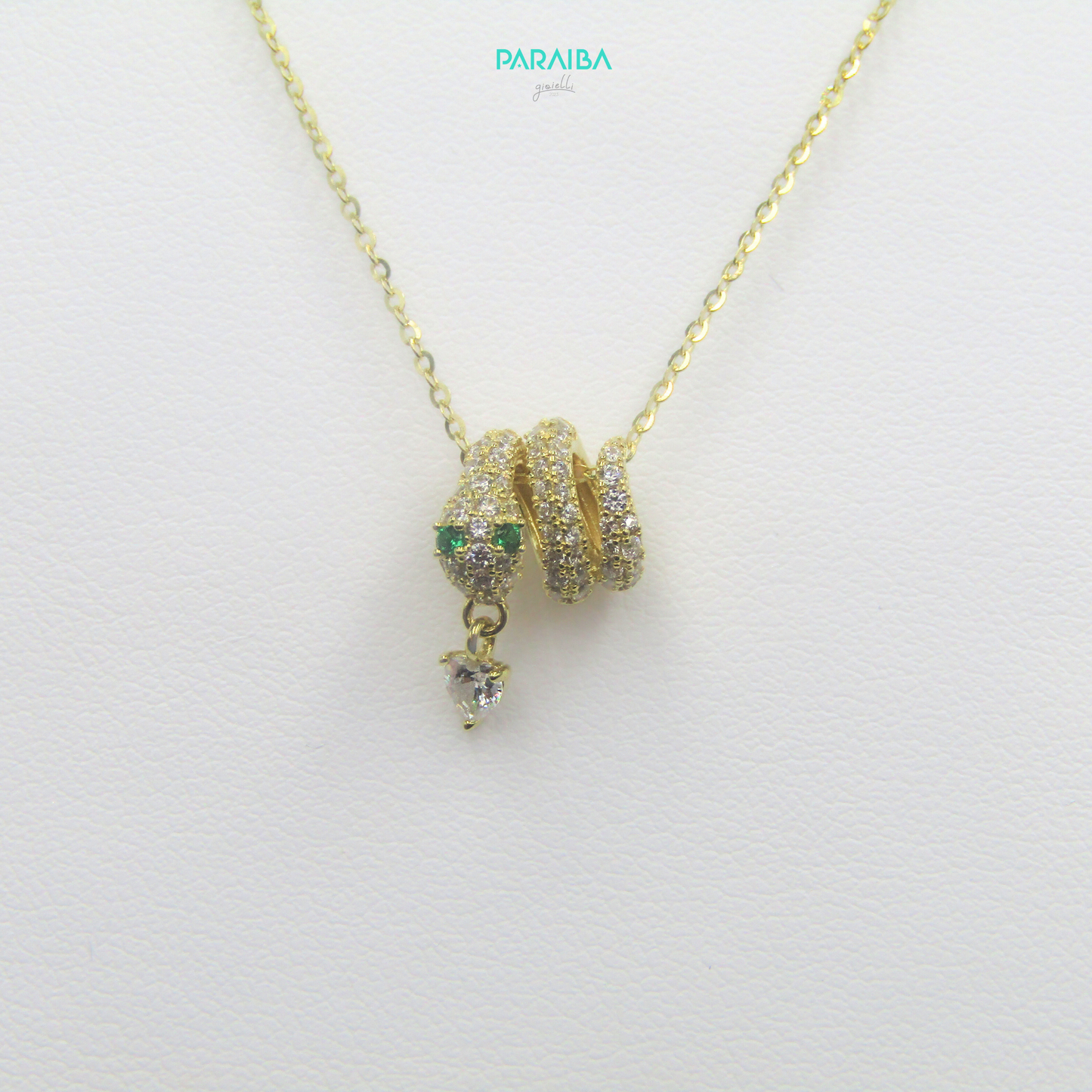 Collana serpente piccolo pave