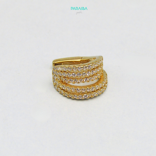 Orecchino earcuff 5 file pietre bianche