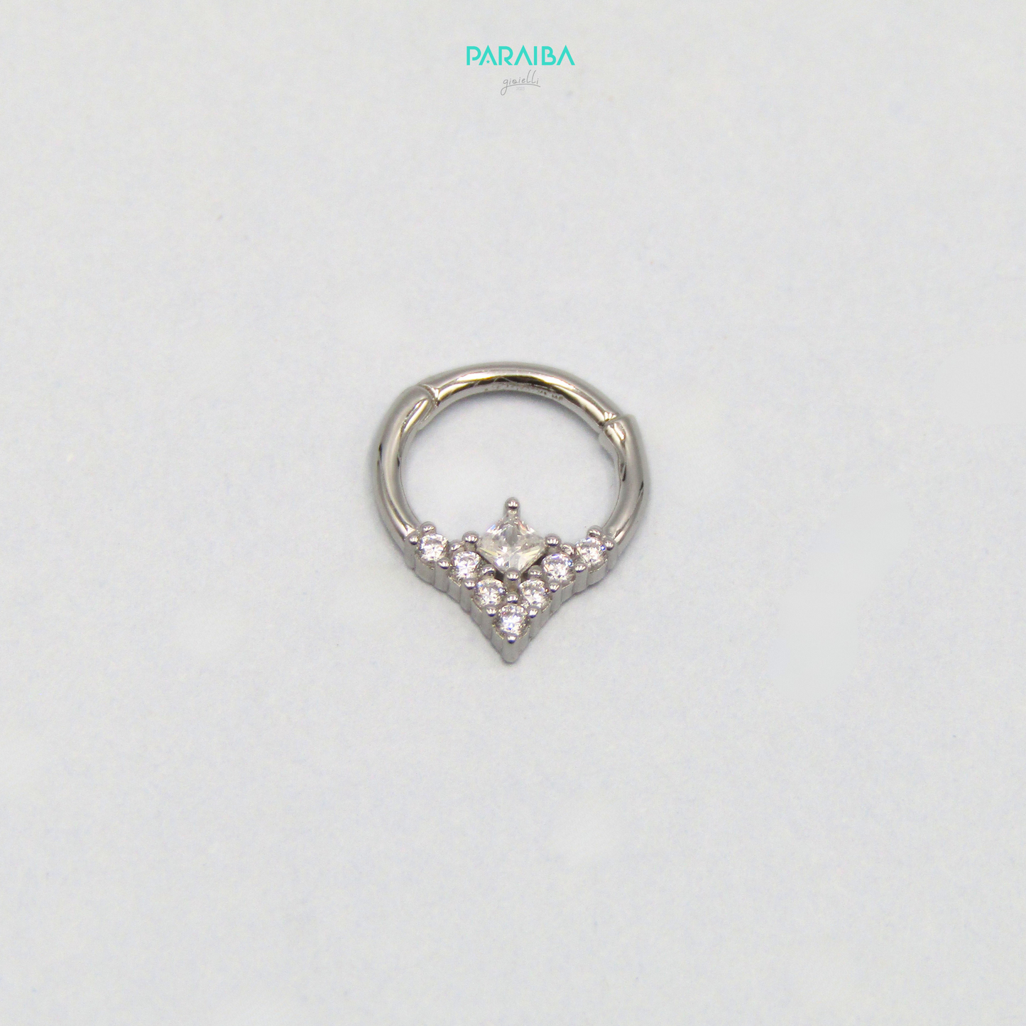 Orecchino helix con rombo zirconato