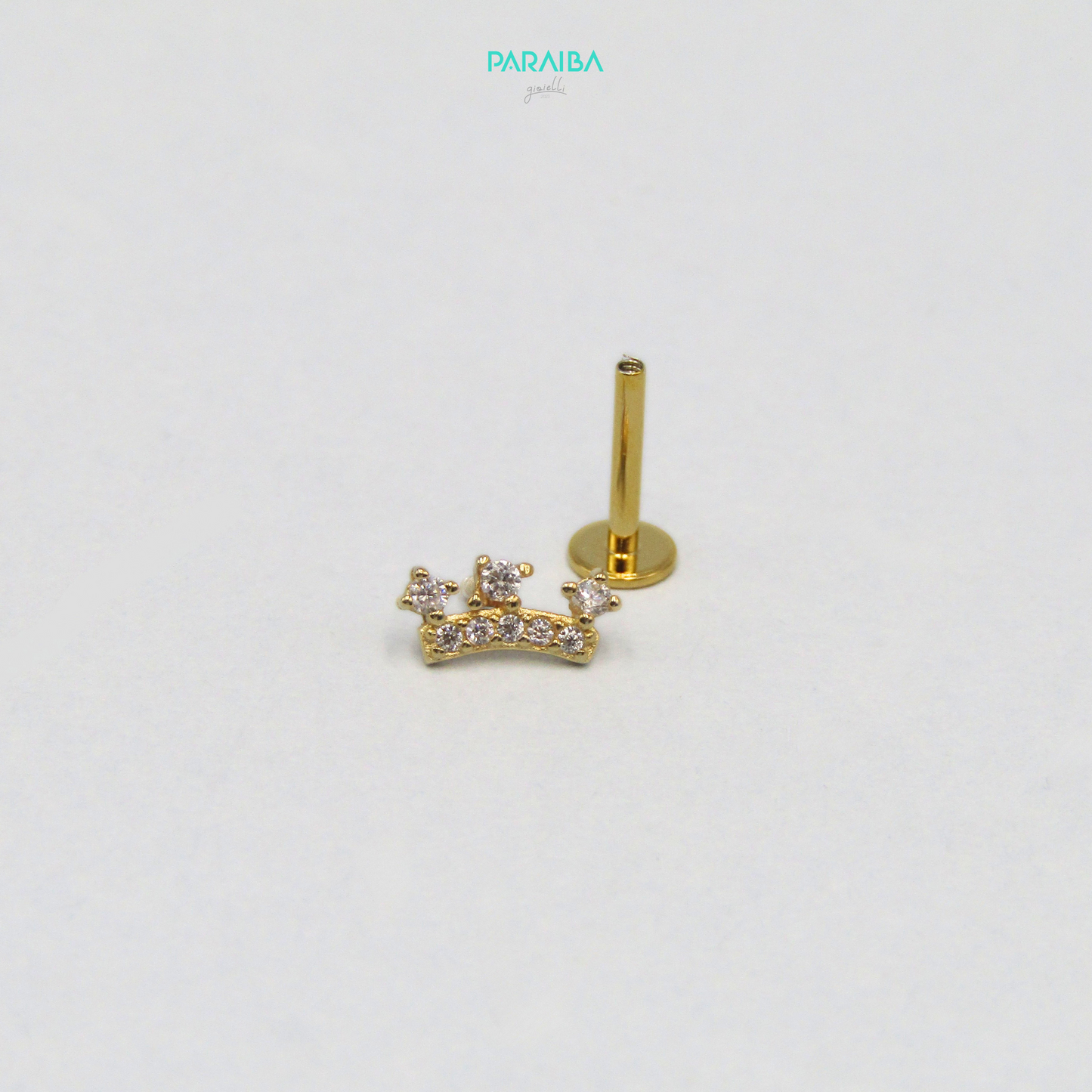 Orecchino piercing coroncina zirconata
