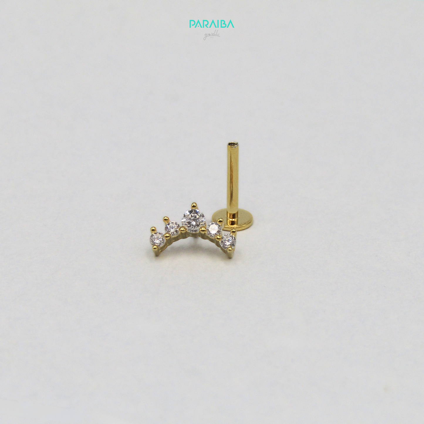 Orecchino piercing 5 pietre coroncina