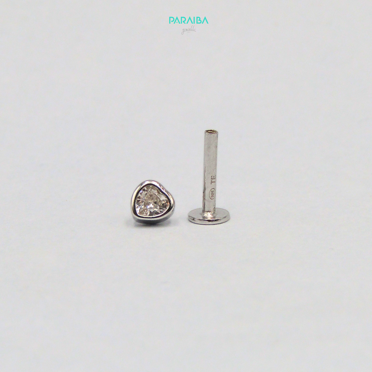 Orecchino piercing zircone a cuore
