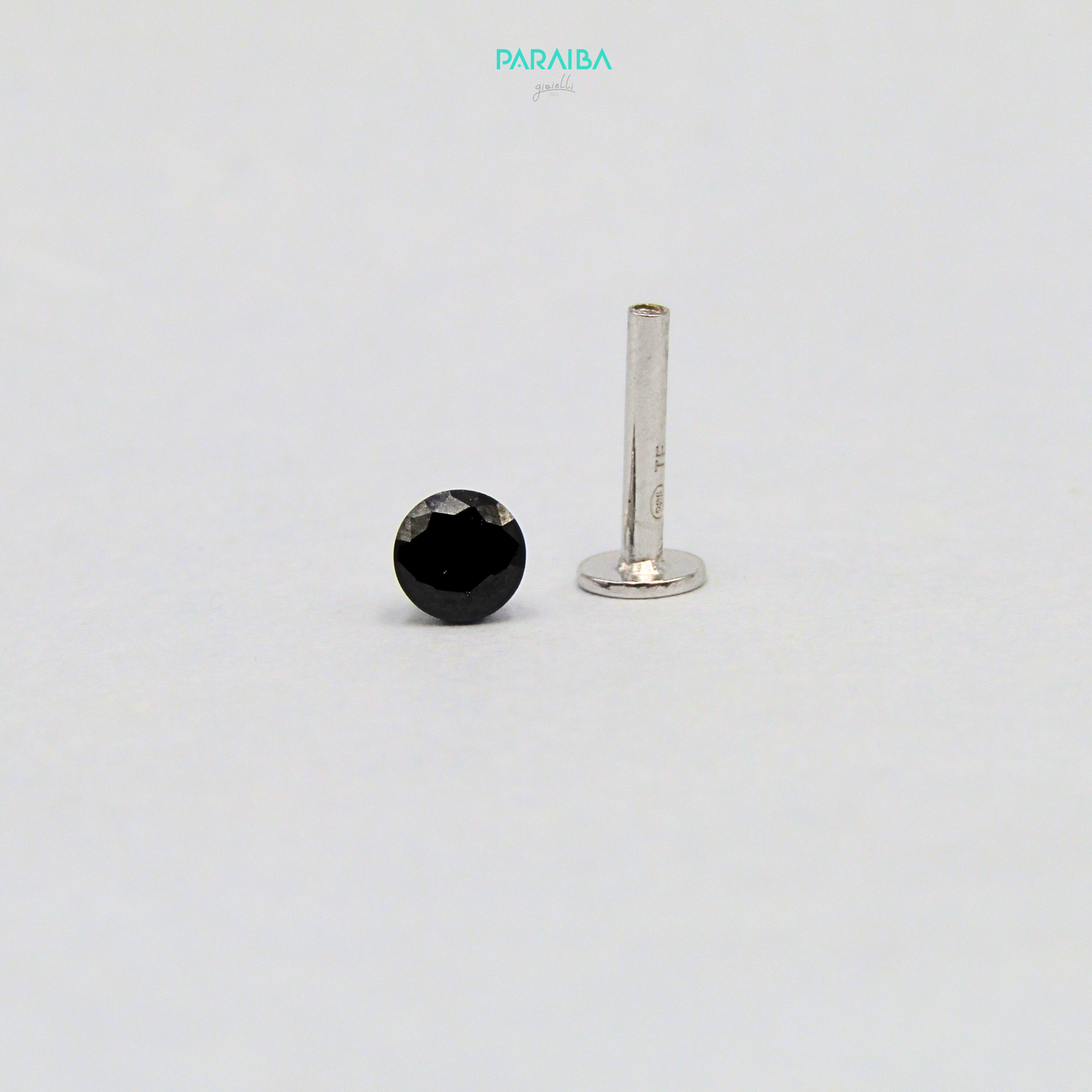 Orecchino piercing pietra nera