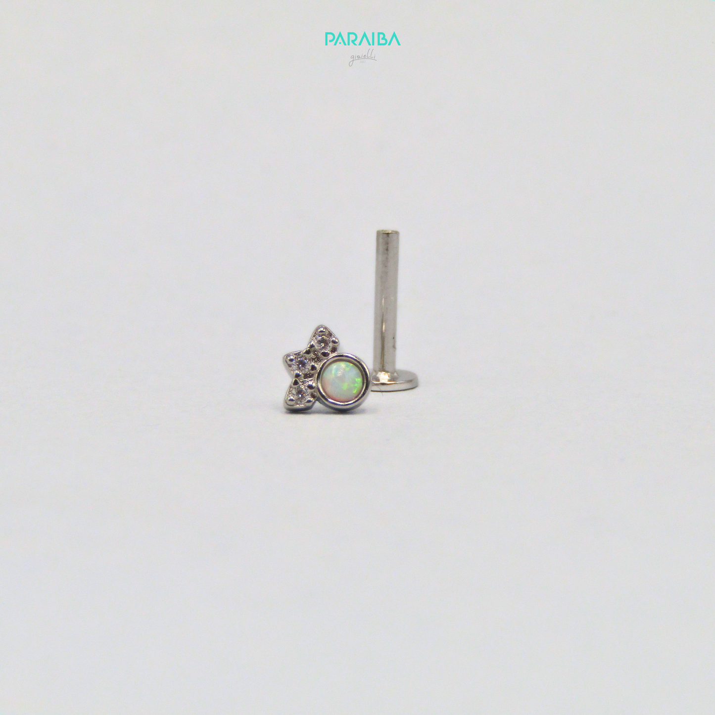 Orecchino piercing perla e 3 zirconi