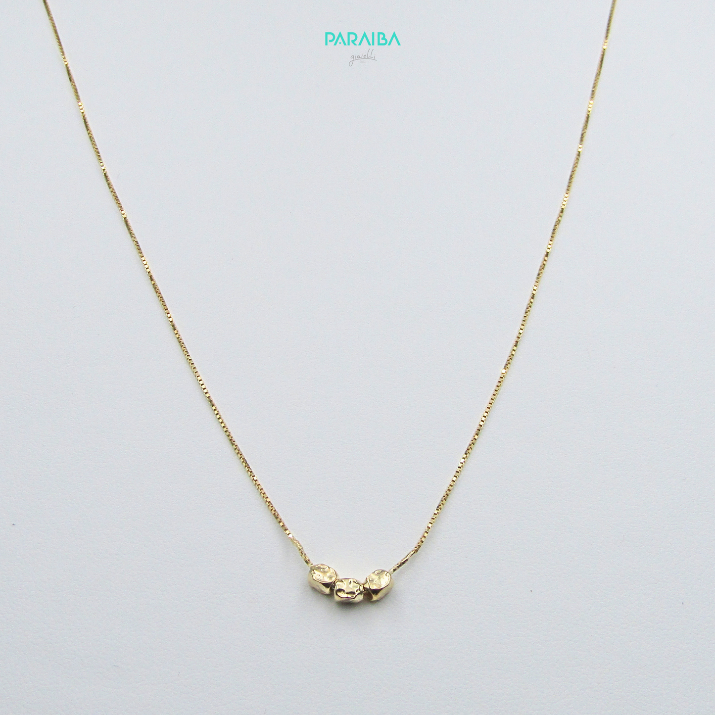 Collana con 3 palline martellate