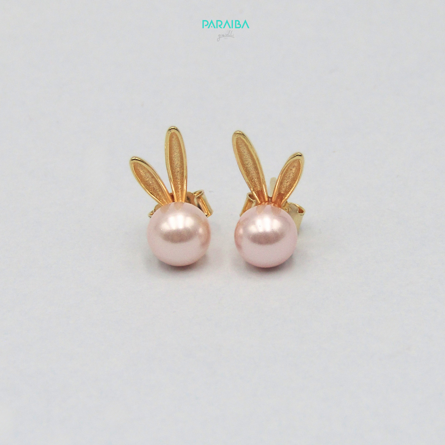 Pearl and Rabbit Ears Stud Earrings