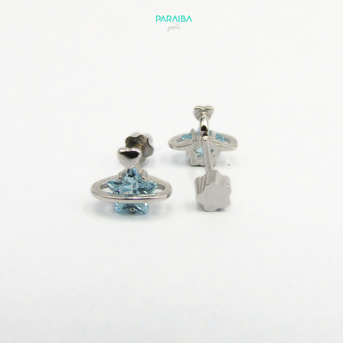 Blue star earrings