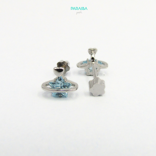 Blue star earrings