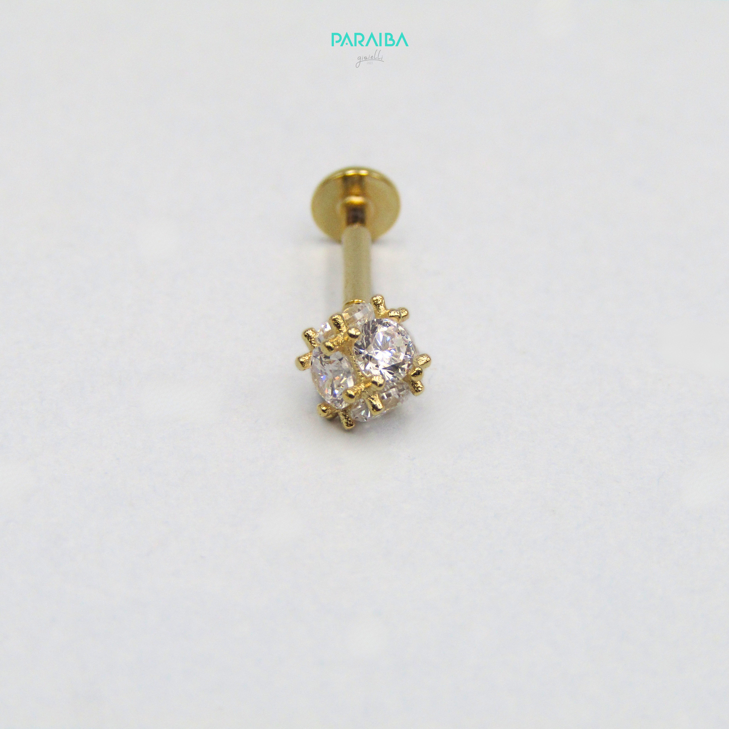 Orecchino piercing pietra cubo