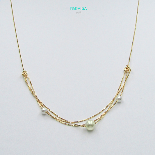 Collana veneziana con 3 fili e perle