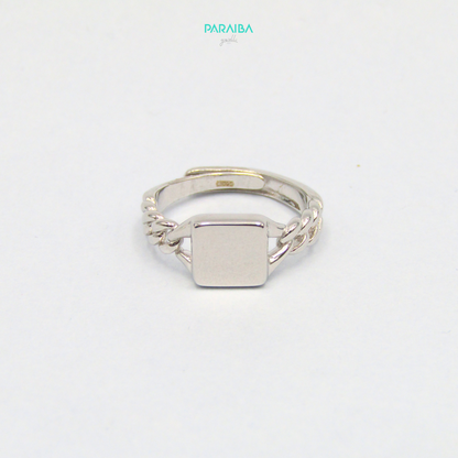 Anello Chevalier mignolo quadrato intreccio