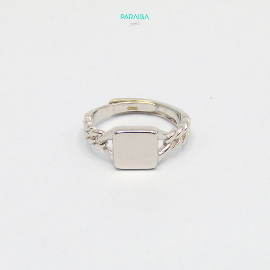 Anello Chevalier mignolo quadrato intreccio