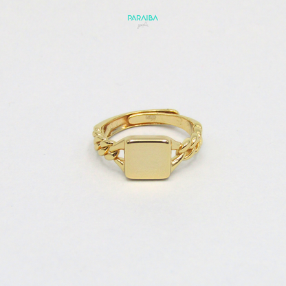 Anello Chevalier mignolo quadrato intreccio