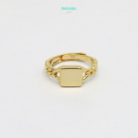 Anello Chevalier mignolo quadrato intreccio