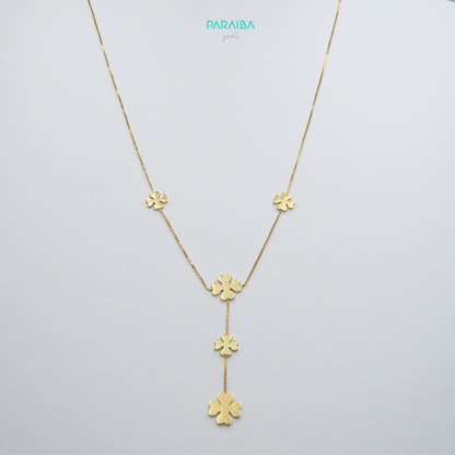 Collana quadrifogli pendente centrale