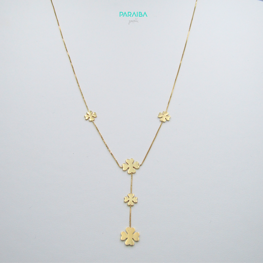 Collana quadrifogli pendente centrale