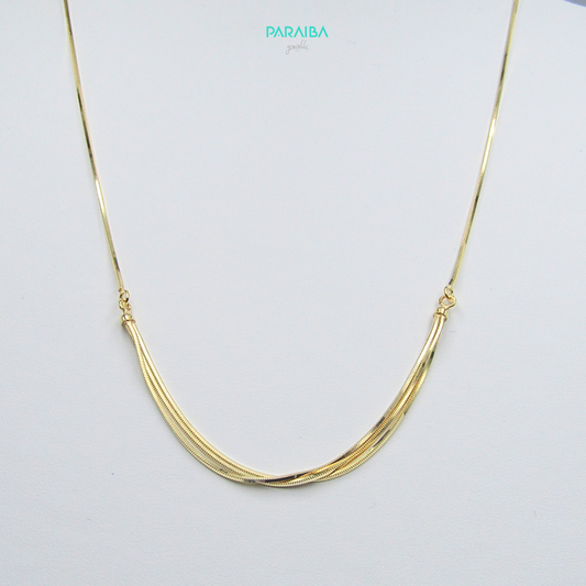 Collana snake diamantata 3 fili centrali