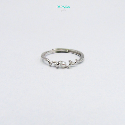 Anello con 3 perle fresh water