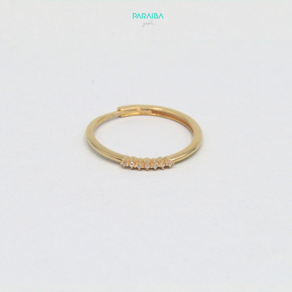 Anello fedina zirconi e shell perl