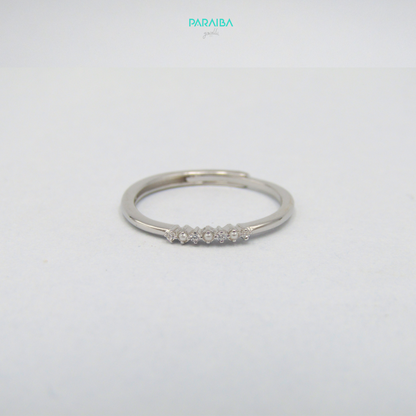 Anello fedina zirconi e shell perl
